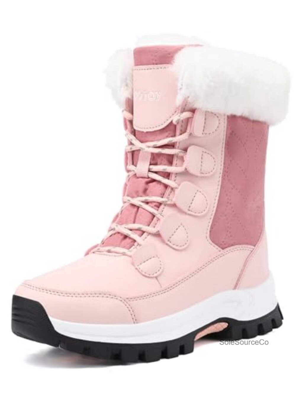 Womens Waterproof Snow Boots Faux Fur Lined Mid Calf Winter Booties